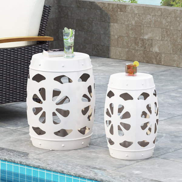 Winston Porter Damien Outdoor Outdoor Metal Side Tables (Set Of 2